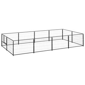 Dog Kennel Black 86.1 ftÂ¬â‰¤ Steel