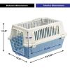 ATLAS Two Door Top Load Plastic Kennel & Pet Carrier, Blue 22-Inch