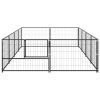 Dog Kennel Black 86.1 ftÂ¬â‰¤ Steel