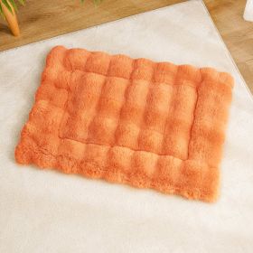 Winter Warm Cat Mat, Sleeping Plush Pet Mat (Option: Warm orange-S)