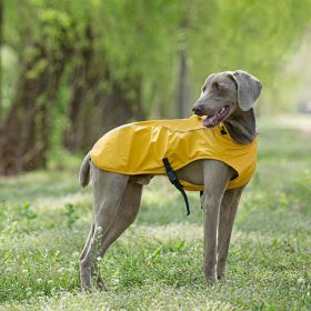 Pet Pu Raincoat Clothes Medium And Large Portable Universal (Option: Gold-M)