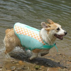 Summer Pet Dog Corgi Golden Retriever Clothes (Option: Plaid Contrast Color-M)