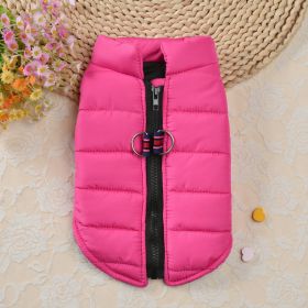 Autumn And Winter Zipper Vest Warm Pet Clothes (Option: Rose Red-M)