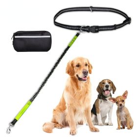 Hands Free Dog Leash with Zipper Pouch; Dual Padded Handles and Durable Bungee for Walking; Jogging and Running Your Dog (colour: Blue suit, Specification (L * W): 2.5*122CM)