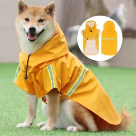 large and small dog raincoat cloak type reflective strip pet raincoat windproof rainproof dog hooded raincoat (colour: pink, size: 4XL (24-33 kg))