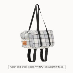 Car Central Control Pet Bags For Travel Breathable (Option: Plaid Ribbon Tote)