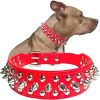 Adjustable Microfiber Leather Spiked Studded Dog Collar with a Squeak Ball Gift for Small Medium Large Pets Like Cats/Pit Bull/Bulldog/Pugs/Husky