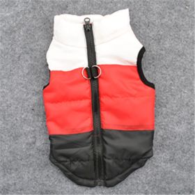 New Dog Clothes Winter Thickened Dog Cotton-padded Jacket Waistcoat Vest Down Silk Cotton Traction Buckle (Option: Black-XS)