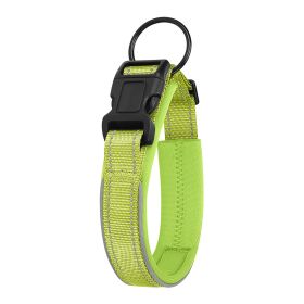 Pet Dog Reflective Polyester Collar (Option: Green-M)