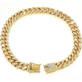 New Diamond Golden Dog Collar (Option: Gold-20inch50cm)