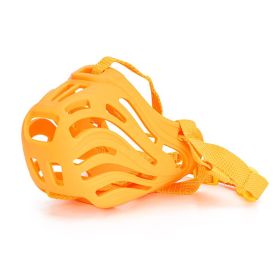 Pet Comfortable Dog Silicone Mouth Cover Mask (Option: Yellow-No8)