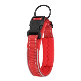 Pet Dog Reflective Polyester Collar (Option: Red-L)