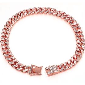 New Diamond Golden Dog Collar (Option: Rose Gold-24inch 60cm)