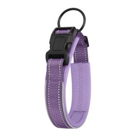 Pet Dog Reflective Polyester Collar (Option: Purple-L)