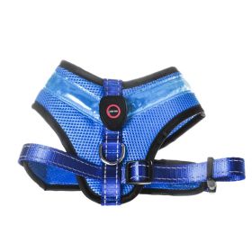 LED Luminous Dog Harness Led USB Charging Dog Chest Strap Vest Pet Safety Reflective Harness Pet Vest For Puppy Large Dog Pet Products (Option: Blue-L)