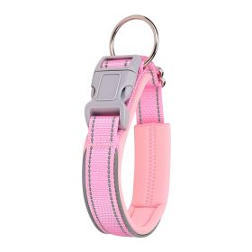 Pet Dog Reflective Polyester Collar (Option: Pink-L)