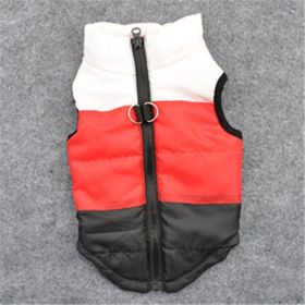 New Dog Clothes Winter Thickened Dog Cotton-padded Jacket Waistcoat Vest Down Silk Cotton Traction Buckle (Option: Black-XL)